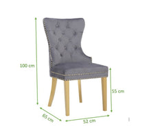 Load image into Gallery viewer, Galaxy Home Simba Gold Legs Dining Chair (Set of 2) in Grey
