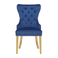 Load image into Gallery viewer, Galaxy Home Simba Gold Legs Dining Chair (Set of 2) in Blue
