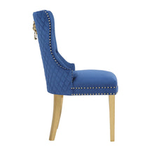 Load image into Gallery viewer, Galaxy Home Simba Gold Legs Dining Chair (Set of 2) in Blue

