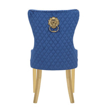 Load image into Gallery viewer, Galaxy Home Simba Gold Legs Dining Chair (Set of 2) in Blue
