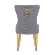 Load image into Gallery viewer, Galaxy Home Simba Gold Legs Dining Chair (Set of 2) in Grey

