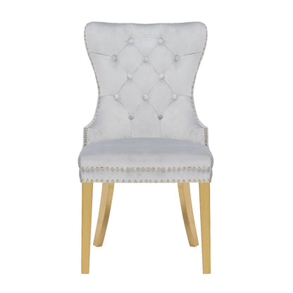 Galaxy Home Simba Gold Legs Dining Chair (Set of 2) in Silver