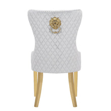 Load image into Gallery viewer, Galaxy Home Simba Gold Legs Dining Chair (Set of 2) in Silver
