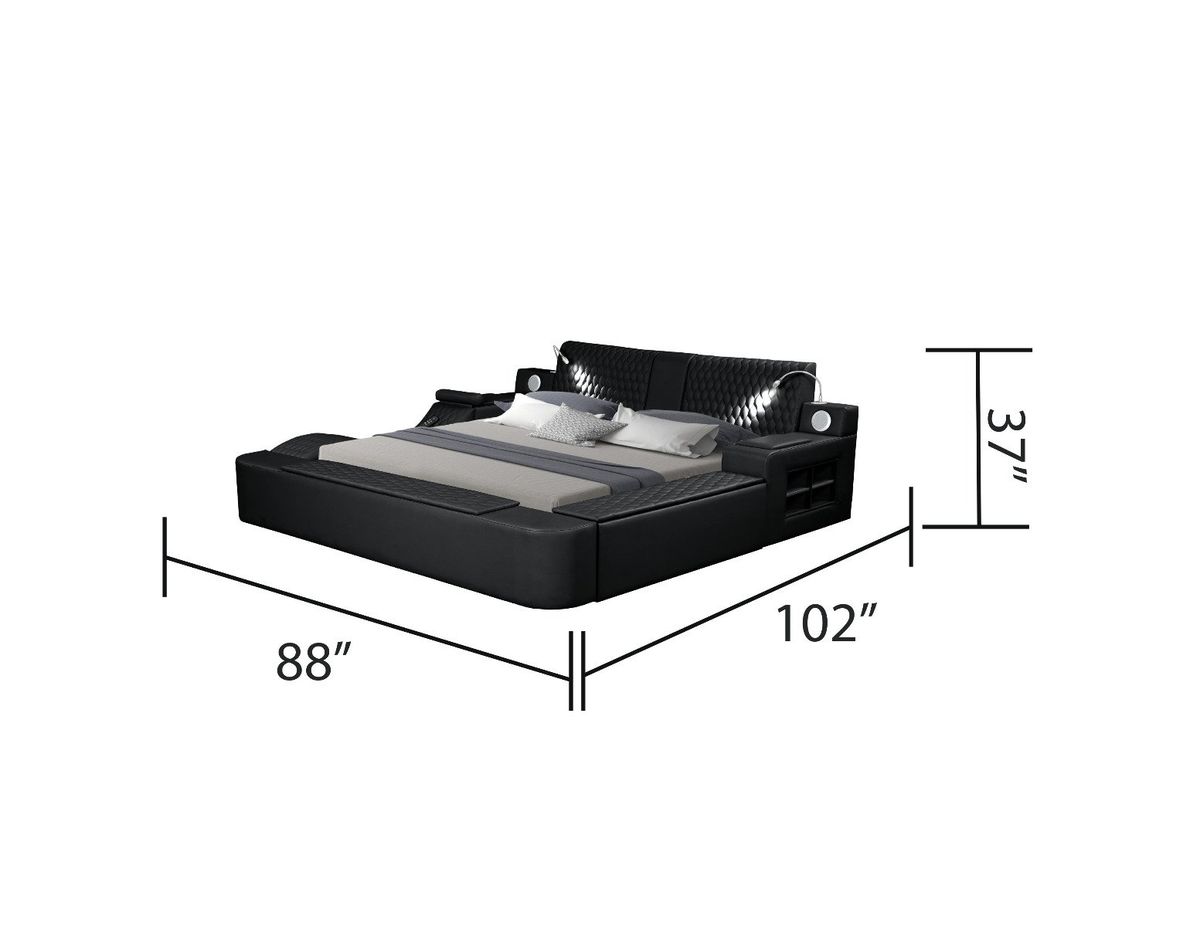 Galaxy Home Zoya Modern Style Queen Bed in Black 698781236338