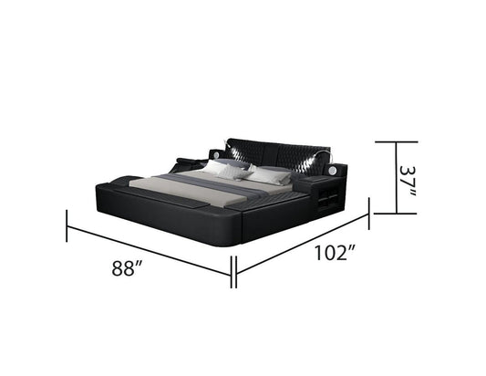 Galaxy Home Zoya Modern Style Queen Bed in Black 698781236338