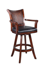 Load image into Gallery viewer, Traditional Ornate Brown Bar Stool
