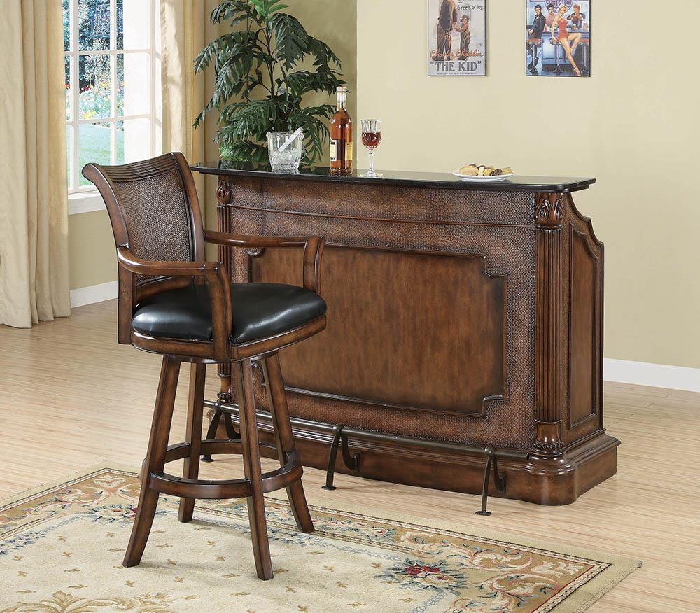 Traditional Ornate Brown Bar Stool