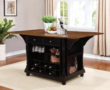 Load image into Gallery viewer, Slater Country Cherry and Black Kitchen Island
