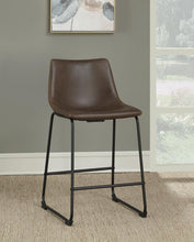 Load image into Gallery viewer, Industrial Brown Faux Leather Counter-Height  Stool
