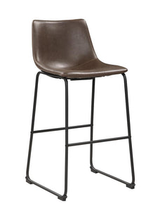 Industrial Brown Faux Leather Bar Stool