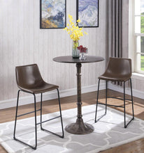 Load image into Gallery viewer, Industrial Brown Faux Leather Bar Stool
