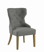 Load image into Gallery viewer, Modern Grey and Natural Tufted Dining Chair

