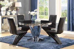 Barzini Dining Contemporary Black Pedestal Dining Table