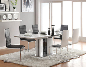 Broderick Contemporary Chrome and Black Dining Chair