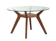 Load image into Gallery viewer, Paxton Mid-Century Modern Nutmeg Glass Dining Table

