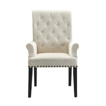 Load image into Gallery viewer, Parkins Cream Upholstered Dining Arm Chair
