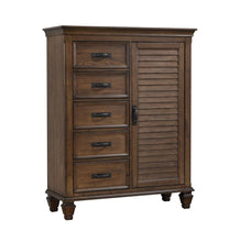 Load image into Gallery viewer, Franco Five-Drawer Chest With Louvered Panel Door
