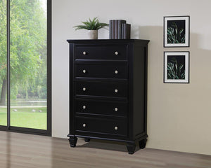 Sandy Beach Black Five-Drawer Chest