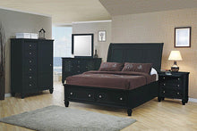 Load image into Gallery viewer, Sandy Beach Black King Sleigh Bed With Footboard Storage
