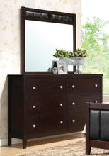 Load image into Gallery viewer, Carlton Black Upholstered Dresser Mirror
