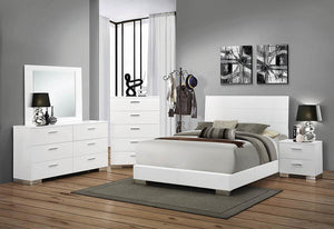 Felicity Contemporary White California King Bed