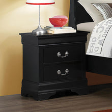 Load image into Gallery viewer, Louis Philippe Black Two-Drawer Nightstand
