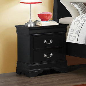 Louis Philippe Black Two-Drawer Nightstand