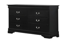 Load image into Gallery viewer, Louis Philippe Black Six-Drawer Dresser
