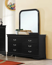 Load image into Gallery viewer, Louis Philippe Black Six-Drawer Dresser
