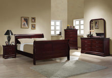 Load image into Gallery viewer, Louis Philippe Traditional Red Brown Sleigh Queen Bed
