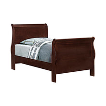 Load image into Gallery viewer, Louis Philippe Traditional Red Brown Sleigh Twin Bed
