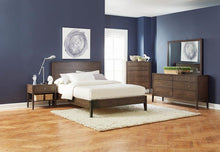 Load image into Gallery viewer, Lompoc Mid-Century Modern Brown Walnut Eastern King Bed
