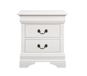 Louis Philippe White Two-Drawer Nightstand