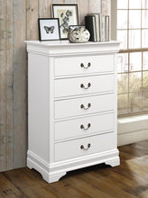 Load image into Gallery viewer, Louis Philippe White Five-Drawer Chest
