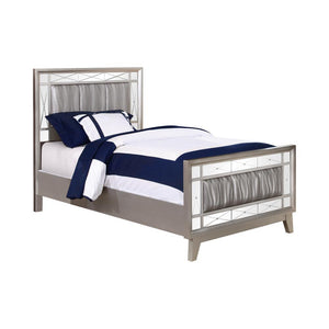 Leighton Contemporary Metallic Twin Bed