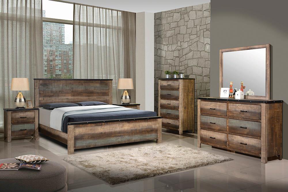 Sembene Bedroom Rustic Antique Multi-Color California King Bed