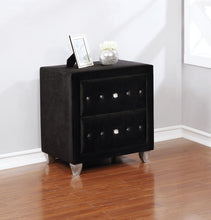 Load image into Gallery viewer, Deanna Contemporary Black and Metallic Nightstand
