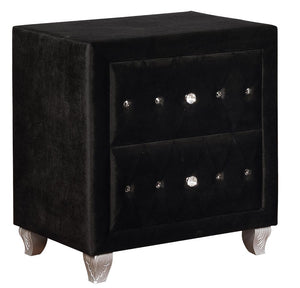 Deanna Contemporary Black and Metallic Nightstand