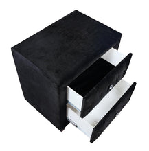 Load image into Gallery viewer, Deanna Contemporary Black and Metallic Nightstand
