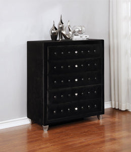 Deanna Contemporary Black and Metallic Chest