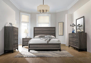 Rustic Grey Oak Queen Bed