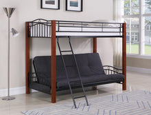 Load image into Gallery viewer, Collins Collection Cinnamon and Black Transitional Bunk Bed
