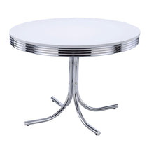 Load image into Gallery viewer, Retro White and Chrome Dining Table

