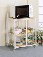 Load image into Gallery viewer, Natural Brown and White Casual Kitchen Cart
