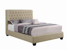 Load image into Gallery viewer, Chloe Transitional Oatmeal Upholstered Full Bed
