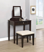 Load image into Gallery viewer, Transitional Espresso Vanity and Stool
