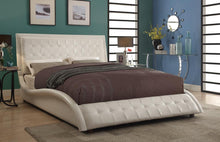 Load image into Gallery viewer, Tully Transitional White Upholstered Eastern King Bed
