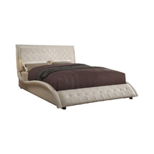 Load image into Gallery viewer, Tully Transitional White Upholstered Queen Bed
