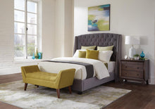 Load image into Gallery viewer, Pissarro Transitional Upholstered Grey and Chocolate Queen Bed

