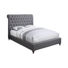 Load image into Gallery viewer, Devon Grey Upholstered King Bed
